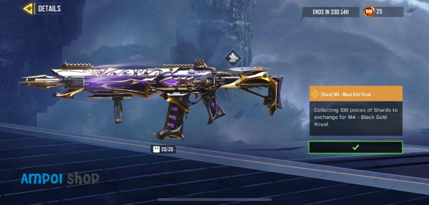 روشهای دریافت اسکین لجندری M4 Black Gold Royal